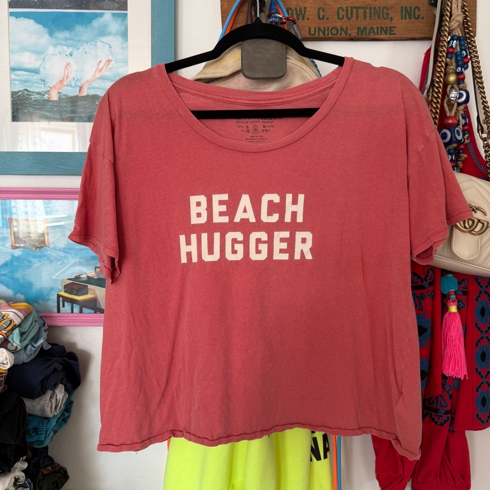 Vintage beach hugger surf palm tree tee